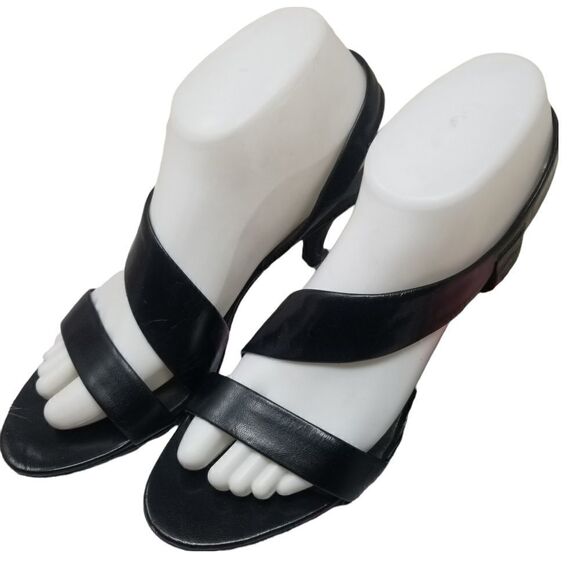 Black NINE WEST HEELED SANDALS . SIZE 8M. - Picture 1 of 15